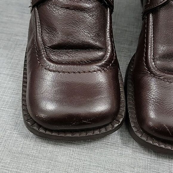 NaNa VTG Brown Leather Granny Ankle Boots Block Heel lace-up SZ 39 - Picture 3 of 12